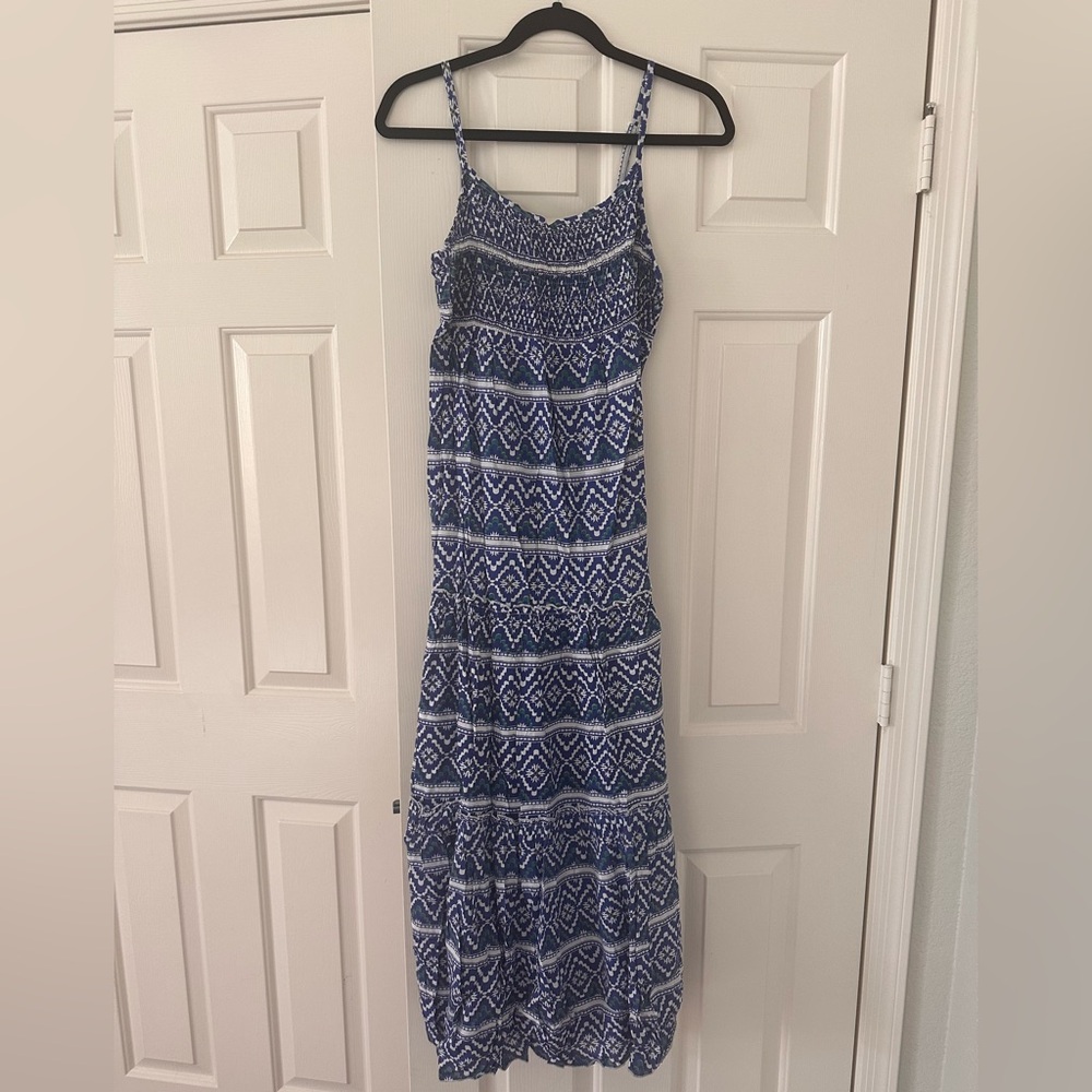 Blue Patterned Maxi Dress